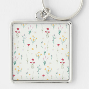 Flower Pattern Spring Floral Keychain