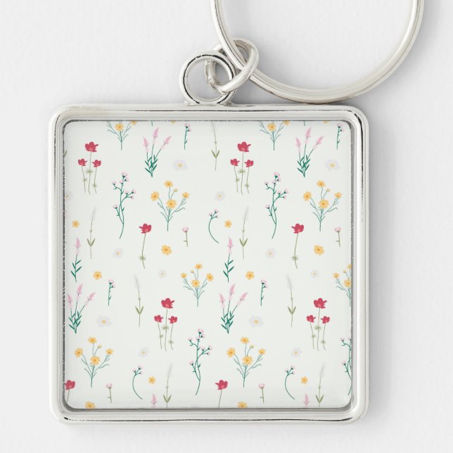 Flower Pattern Spring Floral Keychain (Front)