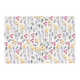 Flower Pattern Spring Floral Laminated Placemat