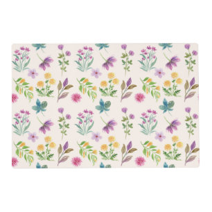 Flower Pattern Spring Floral Laminated Placemat