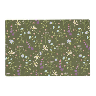 Flower Pattern Spring Floral Laminated Placemat