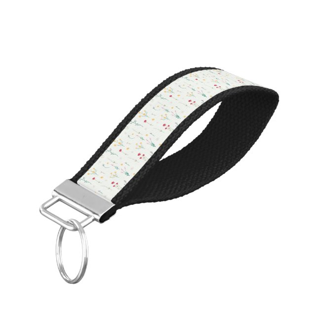 Flower Pattern Spring Floral Wrist Keychain (Angled Down)