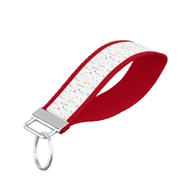 Flower Pattern Spring Floral Wrist Keychain (Angled Down)