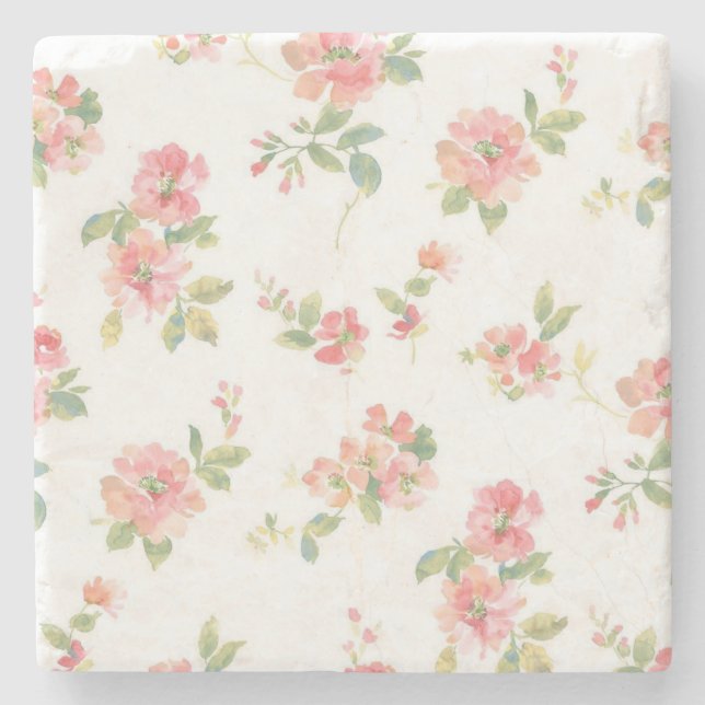 Flower pattern stone coaster (Front)