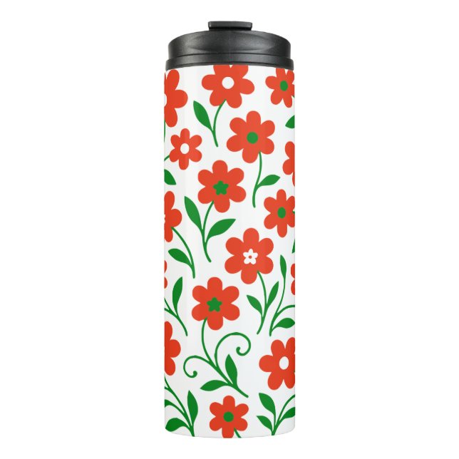 Flower pattern  thermal tumbler (Front)