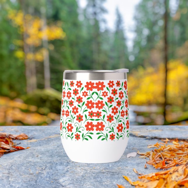 Flower pattern thermal wine tumbler (Outdoor)