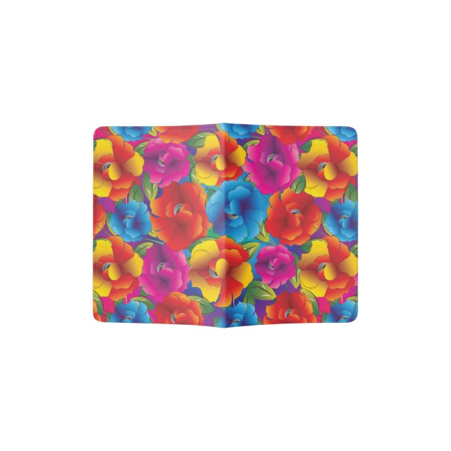 Flower Pattern Three Passport Holder (Opened)