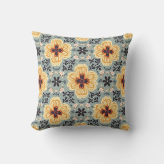 Flower pattern throw pillow
