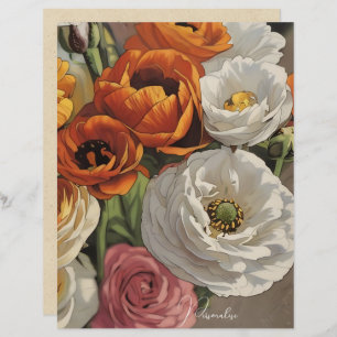 Flower Pattern Vintage Style Scrapbook Paper