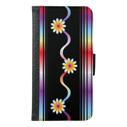 Flower Pattern Wallet Phone Case For Samsung Galaxy S6