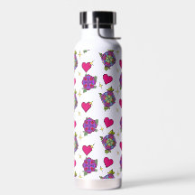 Flower pattern water bottle