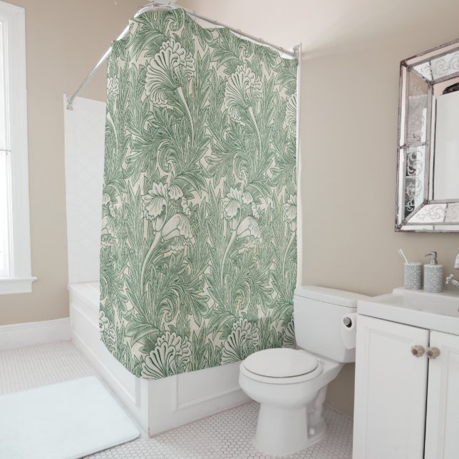Flower Pattern, William Morris Shower Curtain (In Situ)