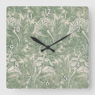 Flower Pattern, William Morris Square Wall Clock