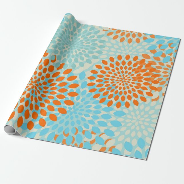 Flower pattern wrapping paper (Unrolled)