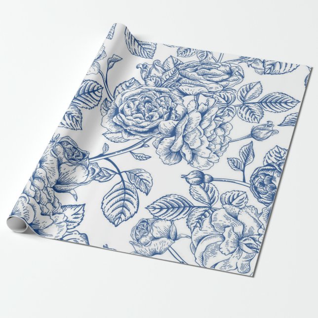 Flower pattern wrapping paper (Unrolled)