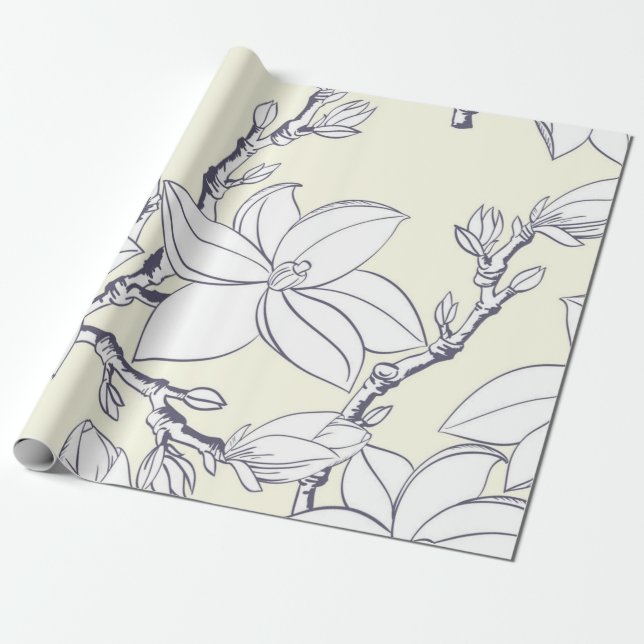 Flower pattern wrapping paper (Unrolled)