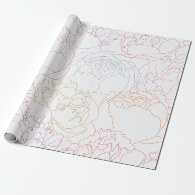 Flower pattern wrapping paper (Unrolled)