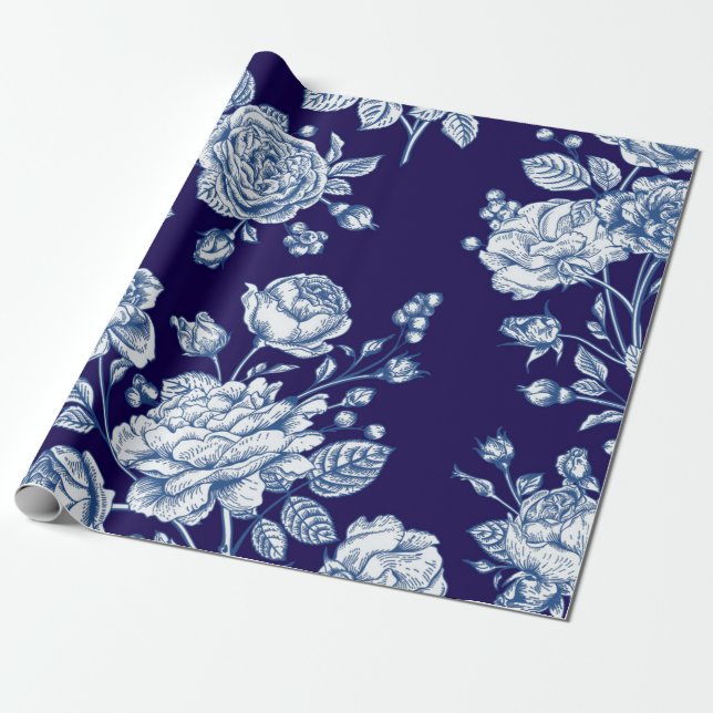 Flower pattern wrapping paper (Unrolled)