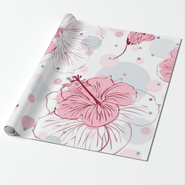 Flower pattern wrapping paper (Unrolled)