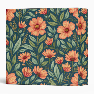 flower-patterned blinder 3 ring binder