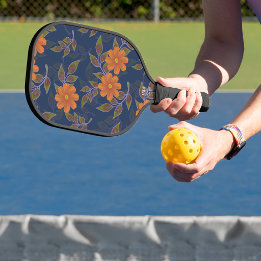 Flower-patterned  carbon fiber pickleball paddle 
