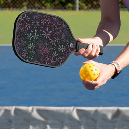 Flower-patterned  carbon fiber pickleball paddle 