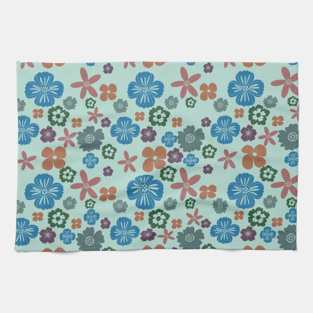 Flower Patterned Kitchen towel/ tea towel (Horizontal)