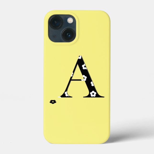 Flower Patterned Letter A Case-Mate iPhone Case (Back)