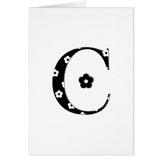Flower Patterned Letter C Cards (Front)