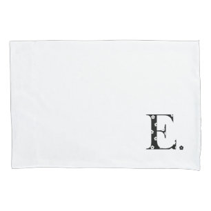 Flower Patterned Letter E Pillow Case