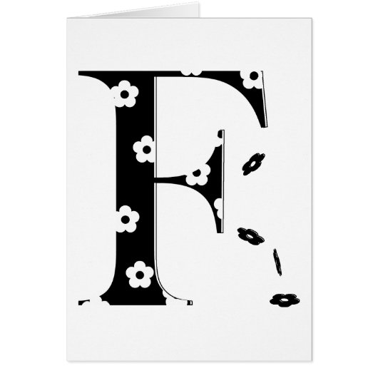 flower Patterned Letter F Cards (Front)