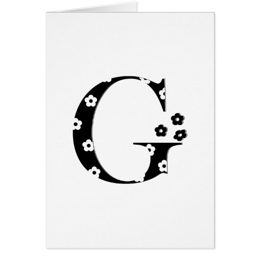 flower Patterned Letter G Cards (Front)