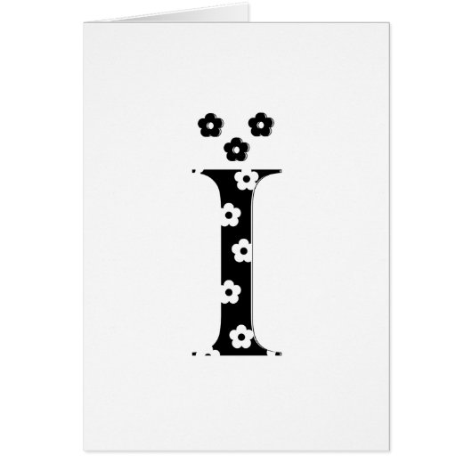 flower Patterned Letter I Cards (Front)