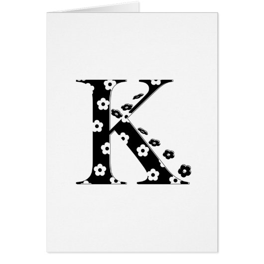 flower Patterned Letter K Cards (Front)