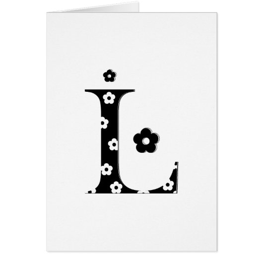 flower Patterned Letter L Cards (Front)
