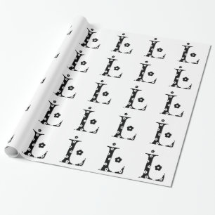flower Patterned Letter L Wrapping Paper