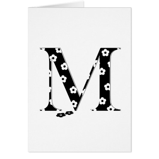 flower Patterned Letter M Cards (Front)
