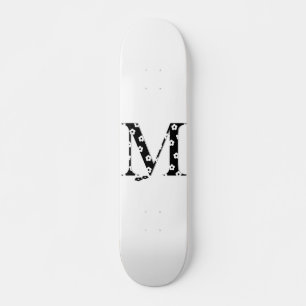 flower Patterned Letter M Skateboard