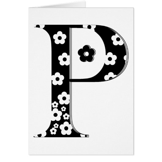 flower Patterned Letter P Cards (Front)