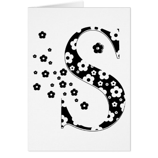 flower Patterned Letter S Cards (Front)