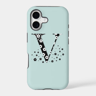 flower Patterned Letter V iPhone 17 Case