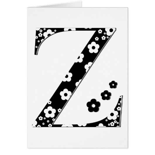 flower Patterned Letter Z Cards (Front)