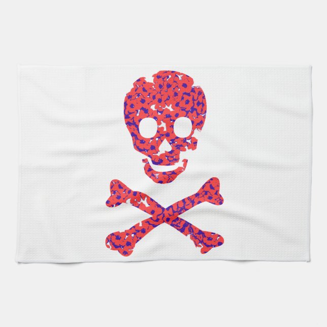 Flower Patterned Skull Towel (Horizontal)