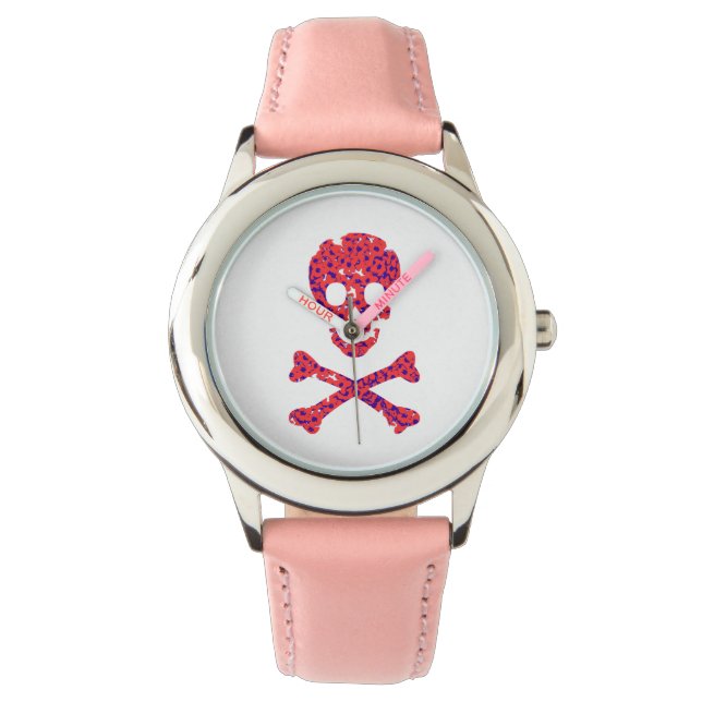 Flower Patterned Skull Watch (Front)