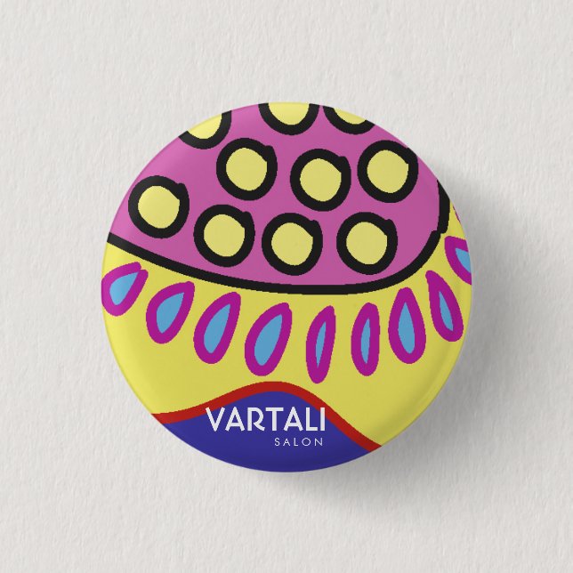 Flower Patterns Vartali Round Button (Front)