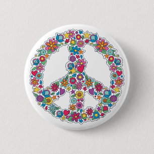 Flower Peace Sign Button