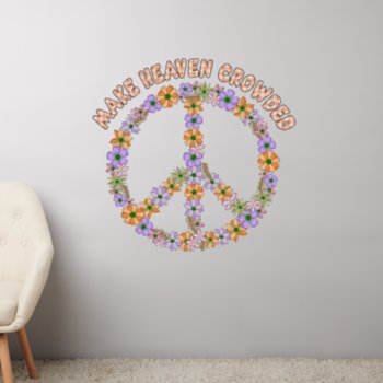 Flower Peace Sign Living Room Wall  Wall Decal by Hippy_Dippy_Trippy at Zazzle
