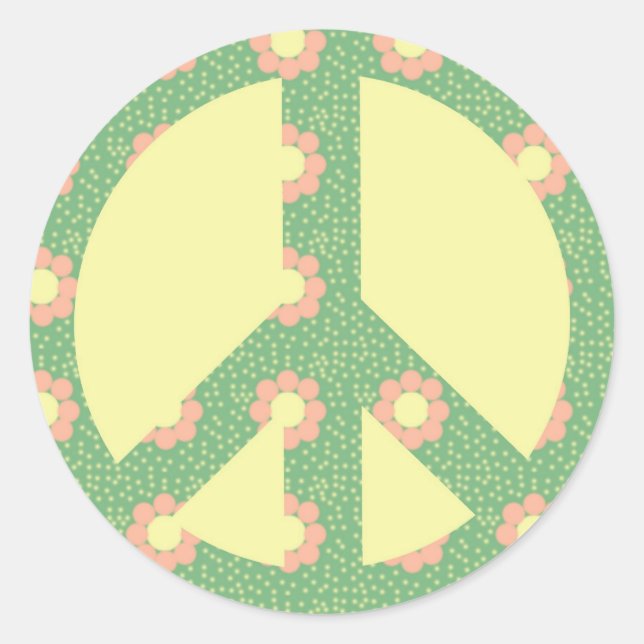 Flower Peace Sign Sticker (Front)
