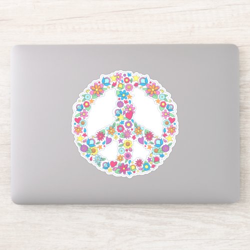 Flower Peace Sign Sticker