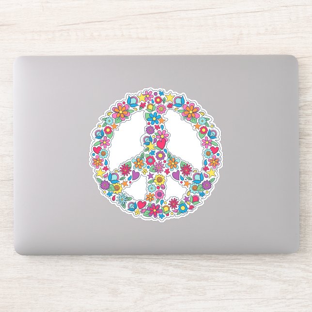 Flower Peace Sign Sticker (Computer)